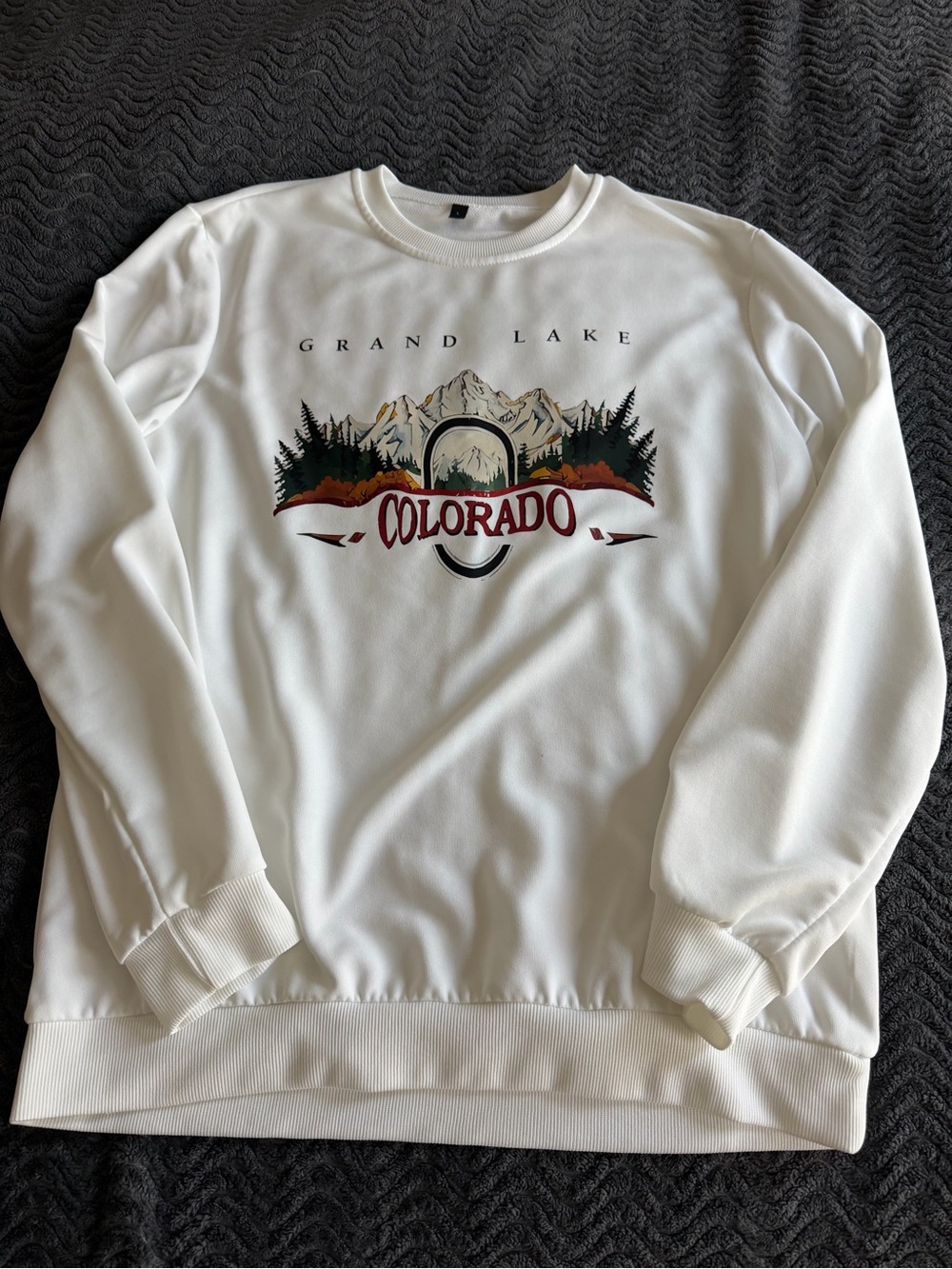 Grand Lake Colorado Graphic Crewneck Sweater - White